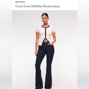 Abercrombie & Fitch Curve love mid rise bootcut jean - size 26 short